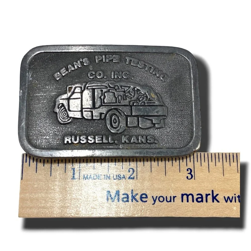 Belt Buckle Bean's Pipe Testing Co, Inc. Russell, Kansas Made By Hit‎ Line USA